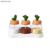 BLOWFISH FUGU 양념통 세트 셀렉숀 선인장 양념통 세트 예쁜양념통, 3P 세트