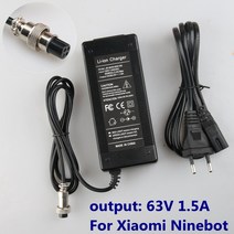 63V 1.5A 충전기 배터리 공급 장치 나인봇 미니 프로 스마트 스쿠터 스케이트 보드 액세서리용 출력, 02 EU