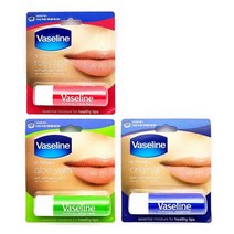 [댕이몰] Vaseline 립케어 스틱용 립밤 3종류, 4개, 로지립스