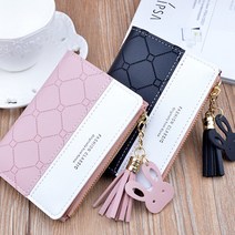 디아픽 6color 10대 학생 가벼운 태슬 반지갑 여자 여성 멀티 슬림 베이직 지폐 카드 동전 지갑