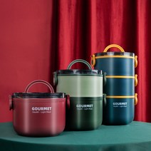 창조적 인 스테인레스 스틸 라운드 절연 도시락 사무실 노동자 전자 레인지 도시락 학생 매점 다층 도시락 절연 양동이, 색상 혼합 단일 레이어 1L