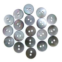 마더 오브 펄 셔츠 버튼 50 천연 쉘 블랙 무지 빛깔의 2 홀 0mm, 한개옵션0