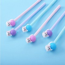 학생용볼펜 팬시펜 캐릭터볼펜 고양이펜 색랜덤, 퍼플
