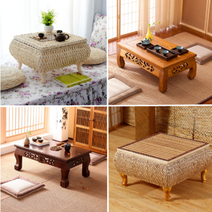 통나무 소나무 라탄 유럽풍 팔각 12각 게다리 대나무 떡 빵 찻상 소반 다과상 티 테이블, 레드브라운, 타입C