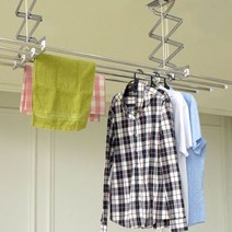 천장빨래건조대 올스텐 베란다 천장 부착식 2단 3단 접이식 스테인리스 자바라 빨래 건조대, 천장건조대 올스텐 3단 + 스텐봉 180