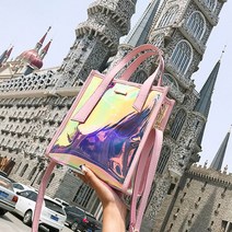 JH컴퍼니 글로시 홀로그래픽 PVC 토트 크로스 백 SM-UN-8562 여자 1W745AB1