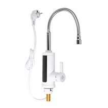 돼지꼬리히터 대체 심야 전기온수기 상향식 3000w 220v 주방 흐름 탭 온수 수도꼭지 히터 차가운 난방 tankless led 가정용전기보일러 전기 순간온수기, 테이프1 흰색, 나는 플러그