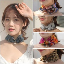 유니크한 디자인 레이스 스카프겸 반다나 머리띠