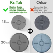 유리 바이알 및 액체 배양 용기 부틸 스토퍼 버섯 13 개 50 증기로 살균 반복 사용 가능, 한개옵션0