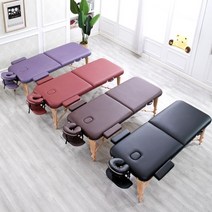 접이식 마사지 침대 휴대용 가정용 침술 뜸 재활 문신 미용 침대, 와인 레드 폭70 (침대 커버 + 사각 베개)