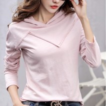바비썬 F725 파스텔 여성 슬림핏 긴팔 후드티셔츠(4COLOR)간절기 여자 후디 긴소매티 티셔츠