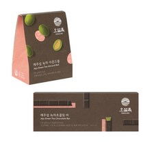 오설록 녹차간식세트(밀크스프레드 200GX2개 외 웨하스/와플/그린티랑드샤/비스킷/초콜릿바/아몬드볼 모음), 12_제주섬 녹차초콜릿바X1개+녹차아몬드볼X1개, 2개, 200g