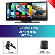 휴대용 모니터 대시 캠 무선 카플레이 및 안드로이드 자동 자동차 DVR 5G 와이파이 GPS 네비게이션 보드 비디오 레코더 BT FM 인치 4K 2160P, 4.Single Len  GPS  With 64G TF