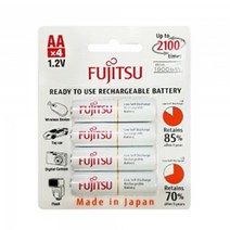 후지쯔 Ni-MH충전지 HR-3UTCEX(4B) AA 4입 1.2V 2000, 1개, 4개