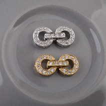 [8-681-01]순은부자재 실버클래습 큐빅원터치 소18x8.5mm 실버925 1쌍