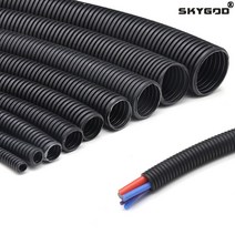 정원관리 잔디관리 PP 절연 골판지 파이프 와이어 호스 1/5/10M 7.5mm-34.5mm 스레딩 플라스틱 보호 슬리브, [02] Open, [10] OD 34.5 x ID 29mm, [03] 10 Meters
