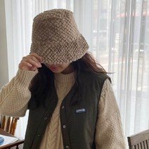 니즈백 여성 퍼 버킷햇 벙거지 모자