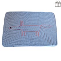 쇼파 밑 바닥 코튼 캐릭터 자수 발매트 면러그, 그레이