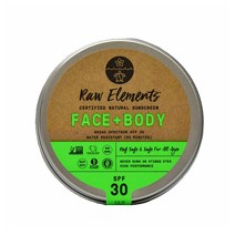 Raw Elements Face and Body Certified Natural Sunscreen 얼굴 바디 썬크림 방수 SPF 30