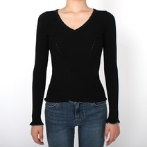 게스 여성 슬림 브이넥 긴팔 니트 Yl3S1603