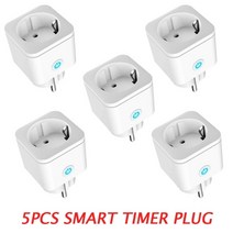 스마트콘센트 스마트 플러그 WiFi 소켓 EU 전원 모니터 타이밍 기능 Tuya 스마트 홈 APP 제어 Alexa Google 100 사용, 협력사, EU 스마트, 5 PCS