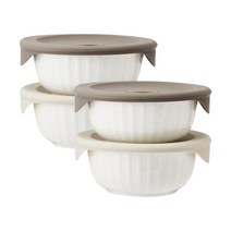락앤락 바로한끼 도자기 밥용기 SLB303S2, 4세트, 몸체 450ml + 뚜껑