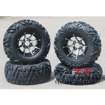 마카롱 ATV 4륜 오토바이 사발이 알루미늄 휠이 있는 정품 25X8-12 25X10-12인치 진공 A형 대형 치아 마모 타이어 세트