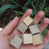 DIY 제작용 가로세로 2cm 나무토막 큐브 월넛 느티나무 조각 퍼즐 목재 정육면체 5개 묶음 (미채색), 소엽정남 5개