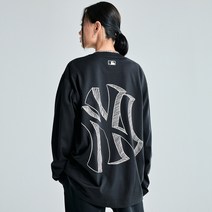 [국내정품]MLB 엠엘비 베이직 메가로고 긴팔 티셔츠 NY Black