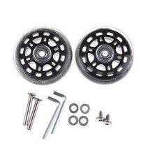 캐리어 백팩 가방 여행용 패션 바퀴 1 쌍 회색 금속 교체 수하물 가방 바퀴 70x24mm 고무 수화물 OD 70 2.76 인치 ID 6 W 24 차축 40 수리