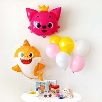 아기상어 파티세트 핑크퐁 풍선 어린이집 생일 세돌 두돌 네돌, 옵션_아기상어 파티세트