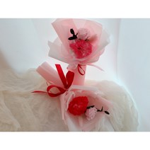 투톤 비누 카네이션 한송이 꽃다발 기업행사 학교행사, 핑크