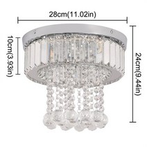현대 크리스탈 샹들리에 천장 램프 크롬 플러시 마운트 조명 Luminarias 식당 Plafon Led Lamparas Lampara Techo Nordica, 25.dia28cm  차가운 흰색