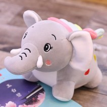 핑크 꼬끼리 날개 달린 코끼리 쿠션 베개 인형쿠션 애착인형 아이인형 인형 선물, 50cm, 회색