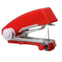 준 공업용 오버록 싱거 자수 가죽 원단 재단기 미싱 재봉틀 1 미니 가정용 수동 여행, 빨간색