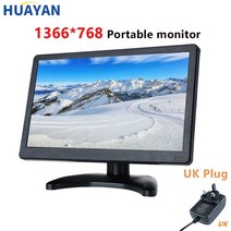 34인치모니터 와이드 세로 모니터 11.6 인치/12 인치 휴대용 LCD HD 미니 TV 컴퓨터 PS3/PS4 라즈베리 파이 CCTV 비디오 입력 HDMI VGA, [05] 12 - 1366x768