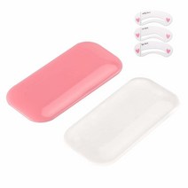 Coobbar 재사용 가능한 직사각형/원형 개별 눈 속눈썹 패드 홀더 팔레트 연장 인조 (투명 및 핑크) 308059, Clear and Pink