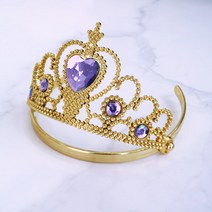 하트 보석 머리띠 브라이덜샤워 생일 홈 파티 소품, 4. 하트보석 머리띠 (골드) -퍼플