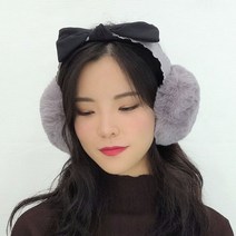 리본 머리띠 방한 여성 겨울 귀마개