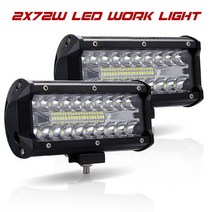 선박용 램프 라이트 작업 빛 120W Led 막대 7 인치 자동차 12V 24V 자리 홍수 빔 Offroad 4x4 led 전구 자동 보트 ATV SUV 트럭 운전, [01] 2pcs Led Light