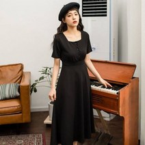 가바바 여성 원피스 스퀘어넥 허리 라인 슬림 데일리룩 롱원피스 G31878
