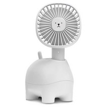 헤일로 애니멀 크레들 휴대용 핸디 선풍기, MINIFAN, 라이트 그레이
