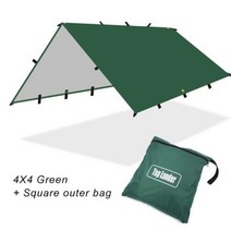 어닝텐트 천막 SUV 정박형 초경량 정원용 캐노피 방수포 4x4m 4x3m 3x3m 튼튼한 방수포 텐트 그늘막 차양 야외 캠핑 관광 해변 선 쉼터, 4 4 그린