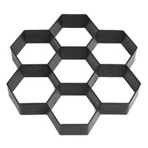 벽돌 몰드 디딤돌 금형 검은 플라스틱 만들기 정원 바닥 진입로 실용 시멘트틀 보도블럭, 육각형