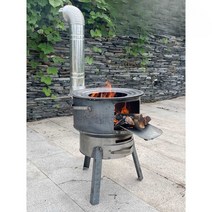 주물 화목난로 무쇠 바비큐 캠핑용 연소기 주철 레트로 연통, 직경 43cm+ 8개 세트