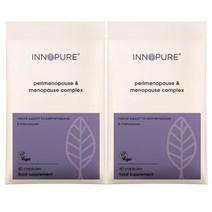 HUMAKEllc [영국] INNOPURE 폐경전기 폐경 보충제 천연 식물 호르몬을 함유한 올인원 복합체, 2개, 60캡슐