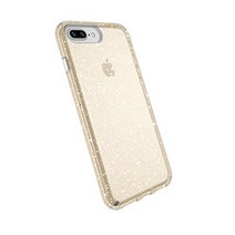 Speck Products Presidio Clear Glitter Cell Phone Case for iPhone 8 Plus - Clear with Gold Glitter, 1