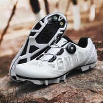 TABOLU 로드바이크 MTB 입문용 클릿슈즈 평페달슈즈 자전거신발, 41, 화이트(MTB클릿)