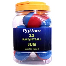Python Racquetball RG 멀티 컬러 라켓볼 (밸류 팩 - 12 볼 저 레전드 루벤 곤잘레즈가 보증!)(블루 레드) 374SA3, Red/Blue