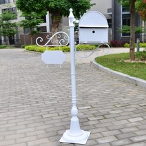 가든 철재 전원주택 스탠드 우체통 인테리어 우편함, 화이트